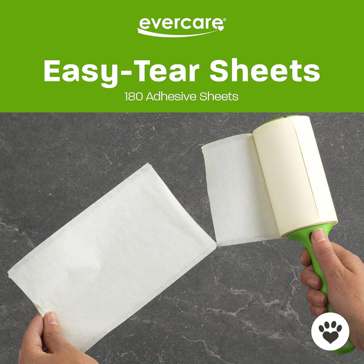 Evercare Pet Extra Sticky Nachfüllbare Fusselrolle Combo Pack mit 2 Nachfüllpackungen 180 Sheets, 18