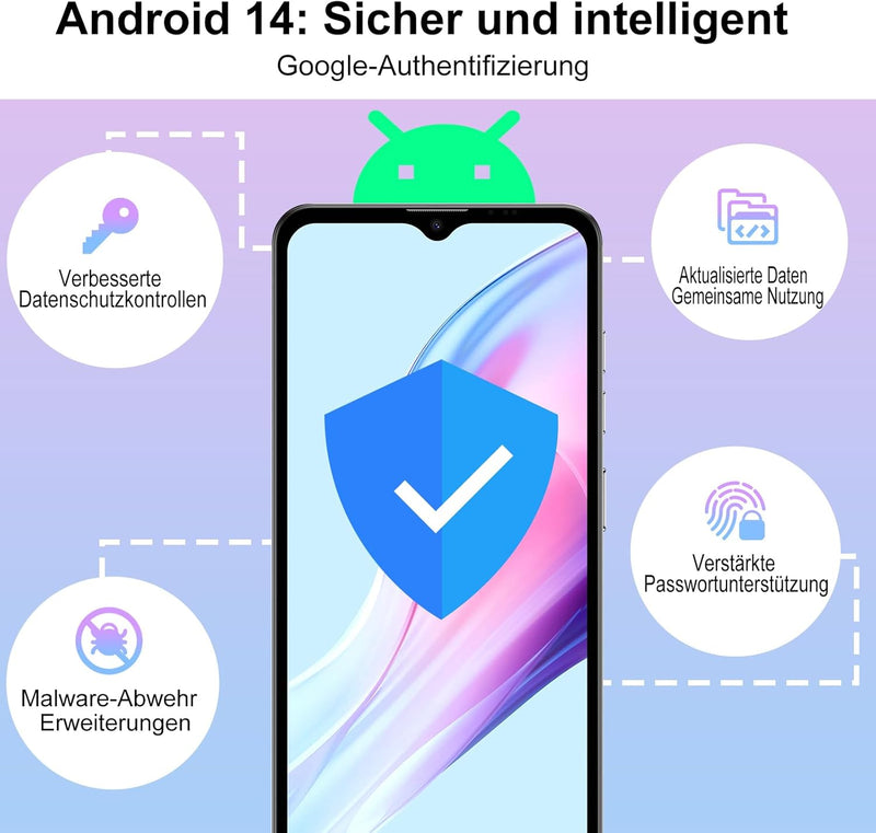 XGODY Handy Ohne Vertrag Mate 70, 12GB+128GB/1TB Erweiterung, 6,52&