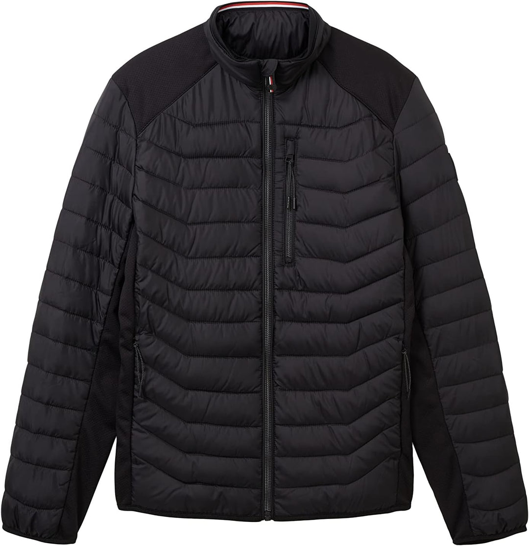 TOM TAILOR Herren 1038606 Hybrid Steppjacke mit Stehkragen (1er Pack) XXL 29999 - Black, XXL 29999 -