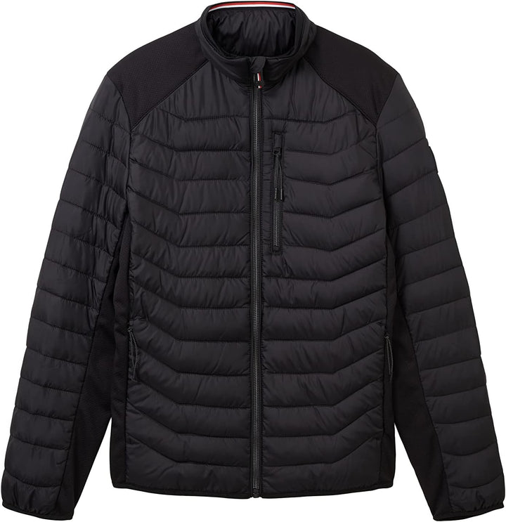 TOM TAILOR Herren 1038606 Hybrid Steppjacke mit Stehkragen (1er Pack) XXL 29999 - Black, XXL 29999 -