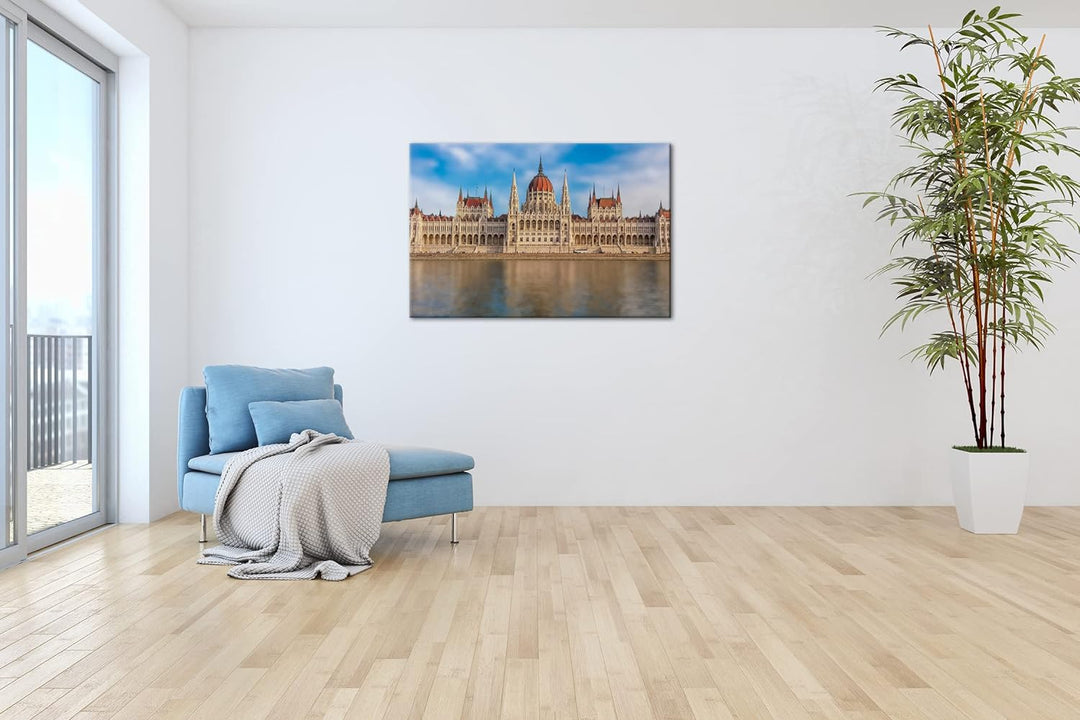 deyoli Ungarn Budapest Parlament Format: 60x40 als Leinwandbild, Motiv fertig gerahmt auf Echtholzra