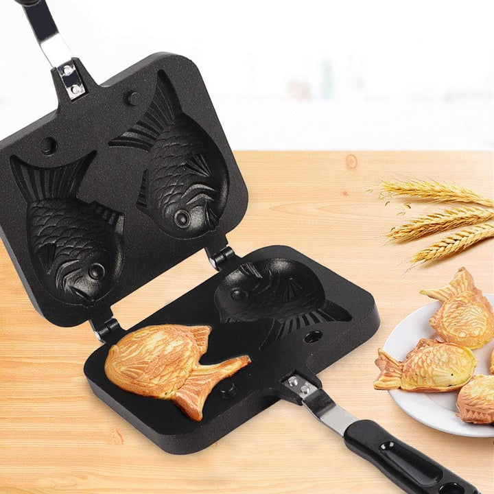 Taiyaki Japanische Fisch Form Pfannkuchen Doppelpfanne, Antihaftbeschichtung mit 2 seitigen Fischfor