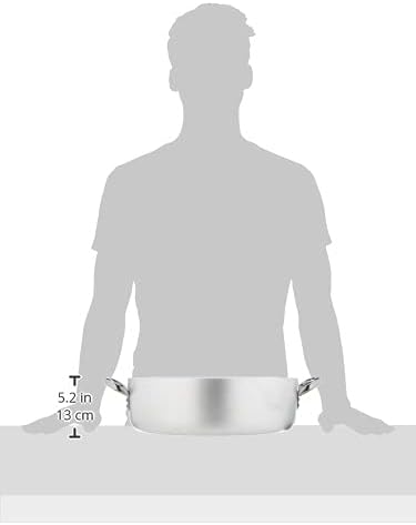 Pentole Agnelli ALMA10636 Professionelle Aluminiumpfannen 3 mm, niedriger Auflauf mit 2 Griffen, 11,