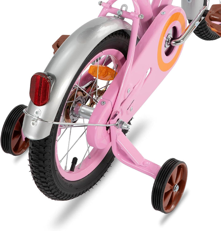 STITCH Retro 12/14/16/18 Zoll Kinderfahrrad für 2-8 jährige Mädchen, Kinderfahrrad mit Frontkorb & S