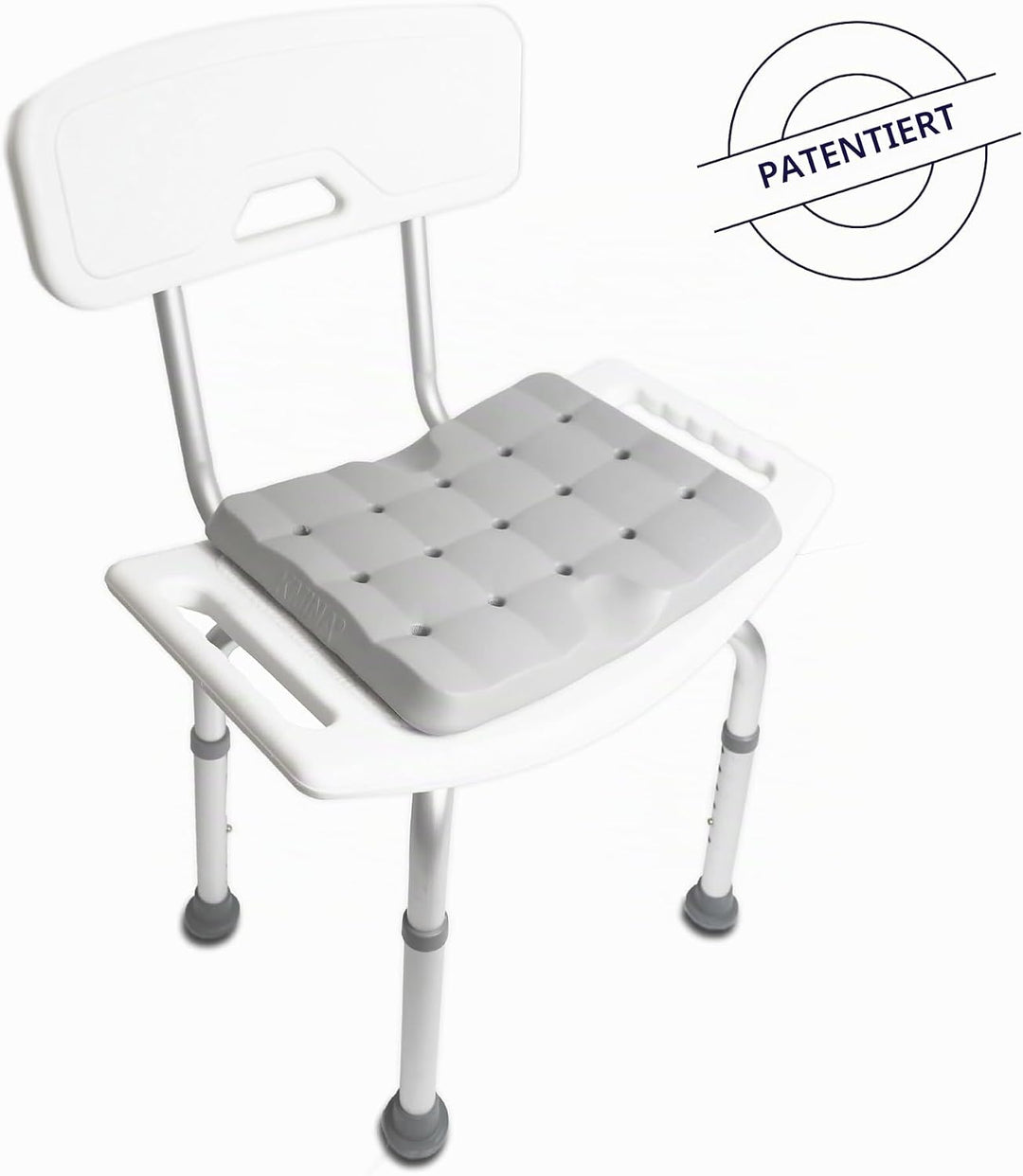 KMINA - Sitzkissen Dusche (35x27x3 cm, Hocker Nicht Enthalten), Duschhocker Kissen, 100% Wasserdicht