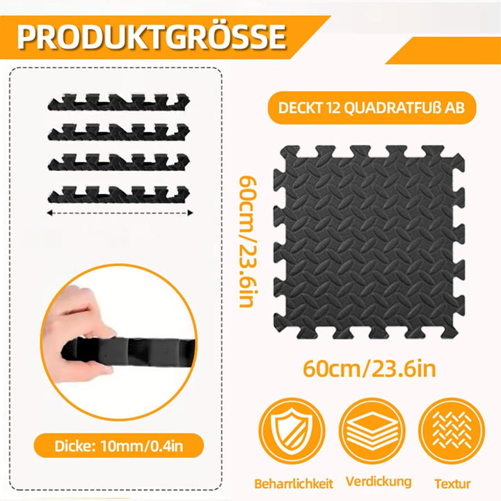 Bodenschutzmatte Puzzlematte 60x60 cm 24/48 Stücke Fitnessmatte Anti-Rutsch Unterlegmatte Trainingsm