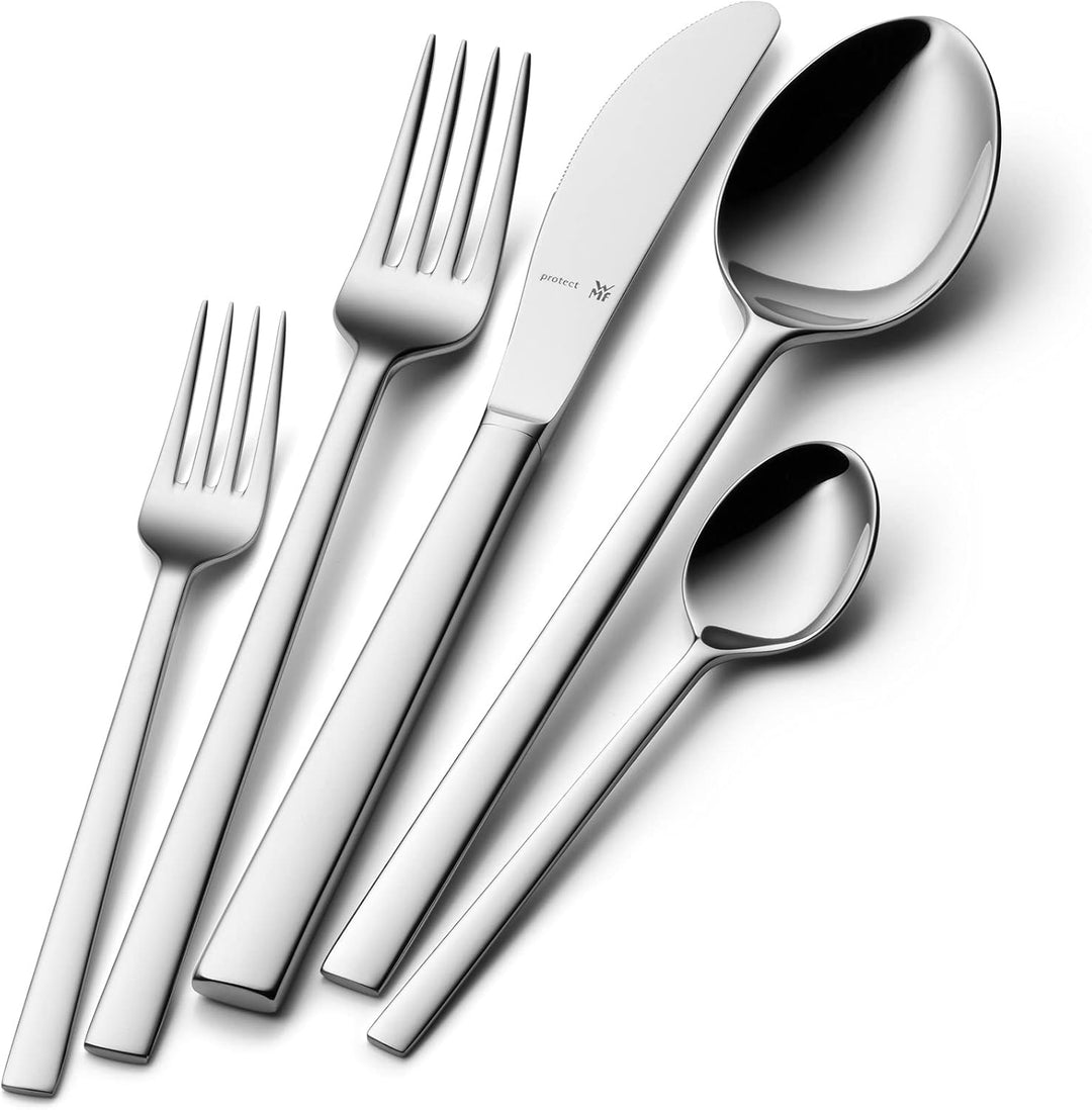 WMF Sonic Edelstahl Besteck Set 6 Personen, 30 teilig &amp; Sonic Kaffeelöffel, Teelöffel 13,4 cm, Croma