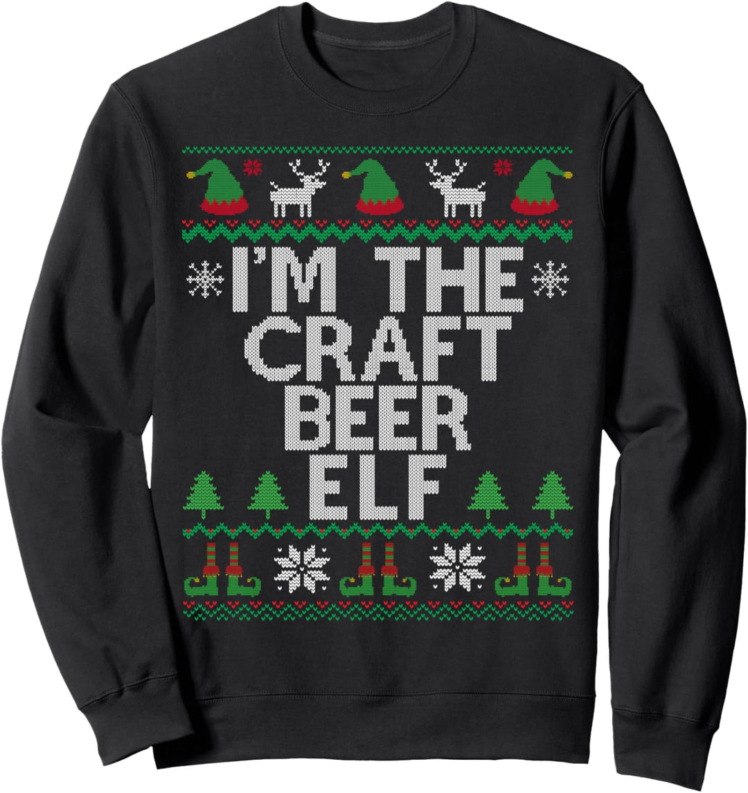 Craft Beer Elf Ugly Christmas Sweatshirt