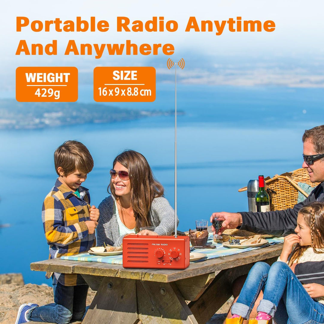 Transistorradio – AM FM Tragbares Radio mit Bestem Empfang, Eingebautem Lautsprecher, Kopfhöreransch