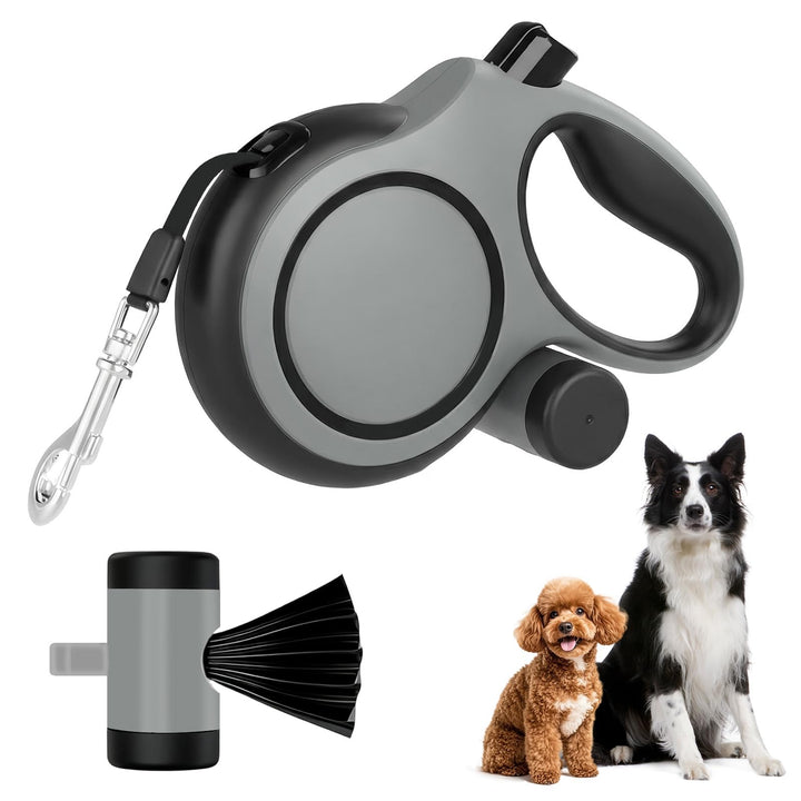 Hundeleine 8m, Robuste Rollleine für Hunde bis 50kg/110lbs, Flexileine mit Bequemen Griff &amp; Kotbeute