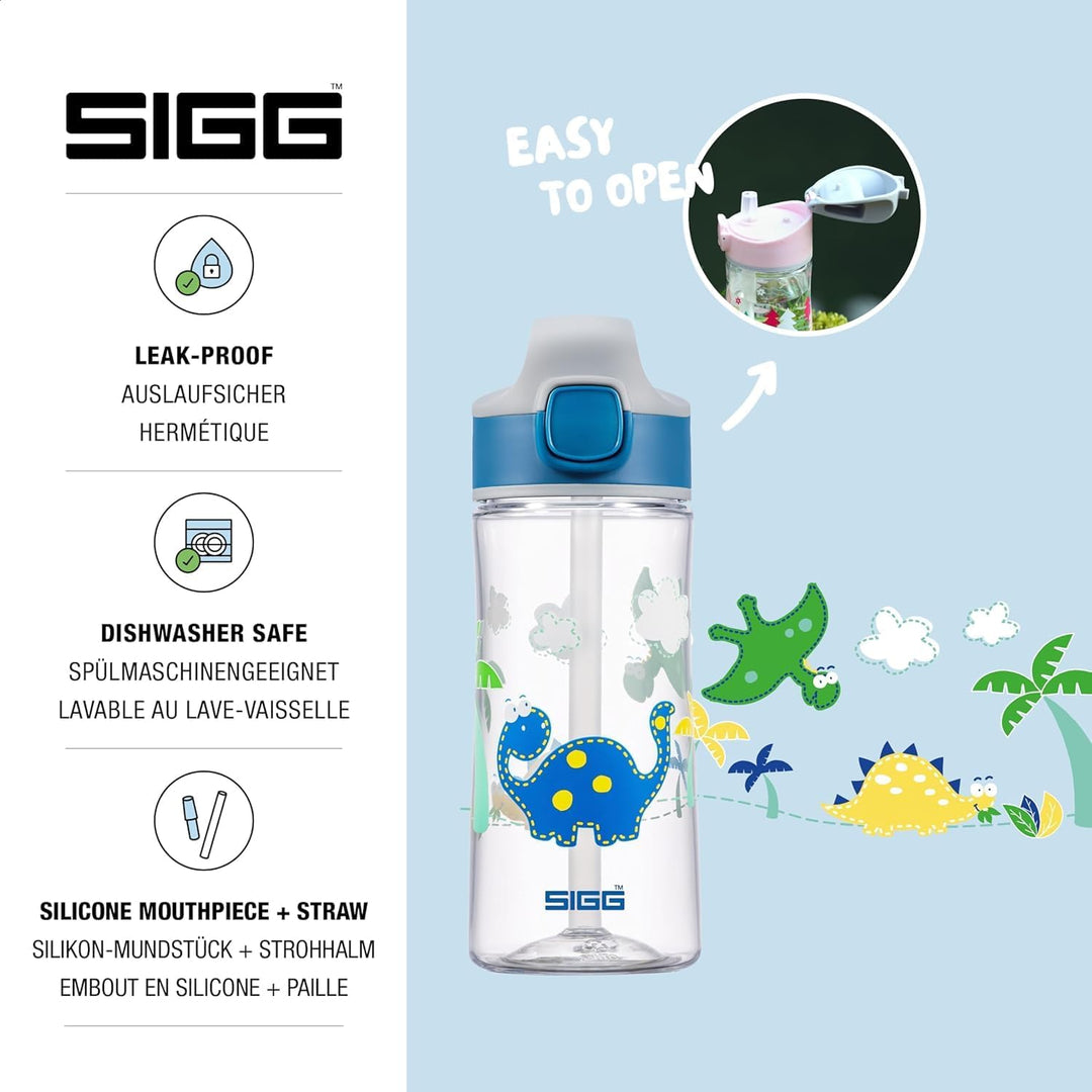SIGG - Tritan Trinkflasche Kinder - Miracle - Mit Trinkhalm - Auslaufsicher - Federleicht - BPA-frei