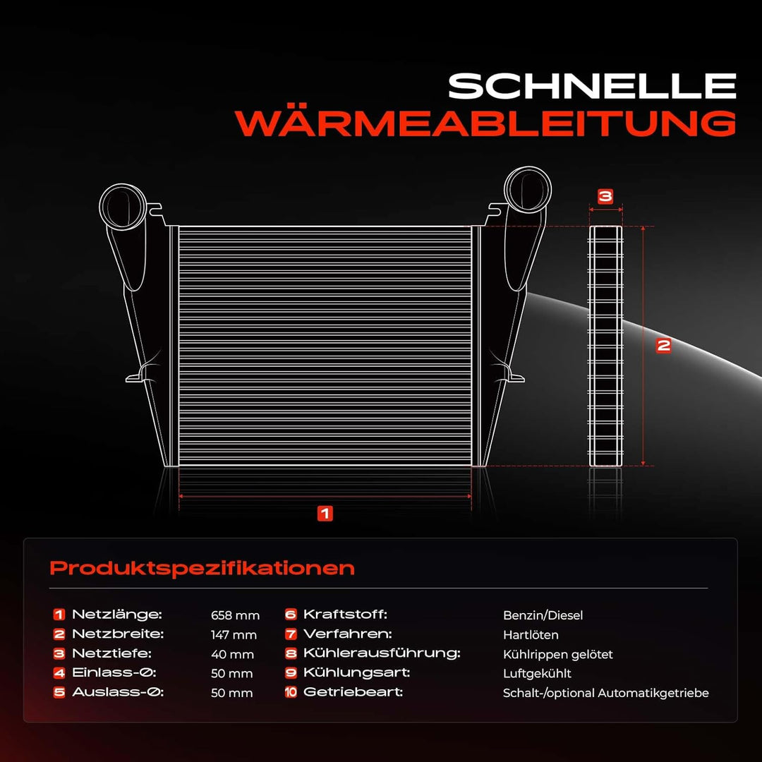 Frankberg Ladeluftkühler Kompatibel mit Focus II 2004-2012 Galaxy WA6 2006-2015 Mondeo IV BA7 2007-2