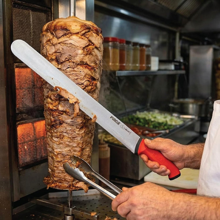 Pirge Duo Dönermesser 45 cm Rot - Aufschnittmesser - Schärfstes Döner Langmesser - Schneidemesser -