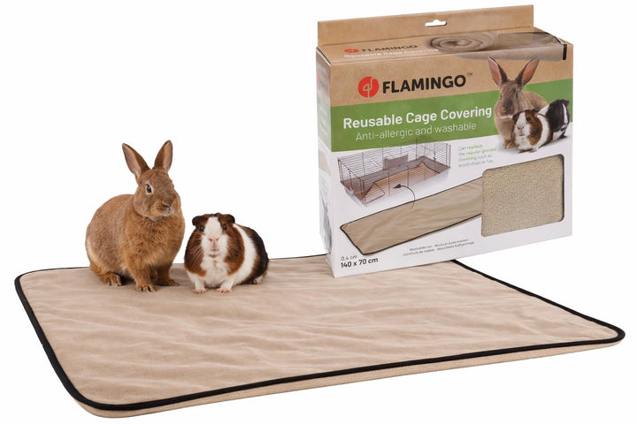 Flamingo Nagerdecke Riley Taupe – 140x70 cm, Weiche und Langlebige Decke für Kaninchen, Meerschweinc