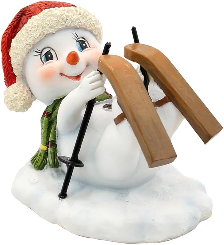 Schneemanndeko, Winterkinder, Deko - Schneemann, Schneekinder mit Mütze und Schal grün/rot/orange au