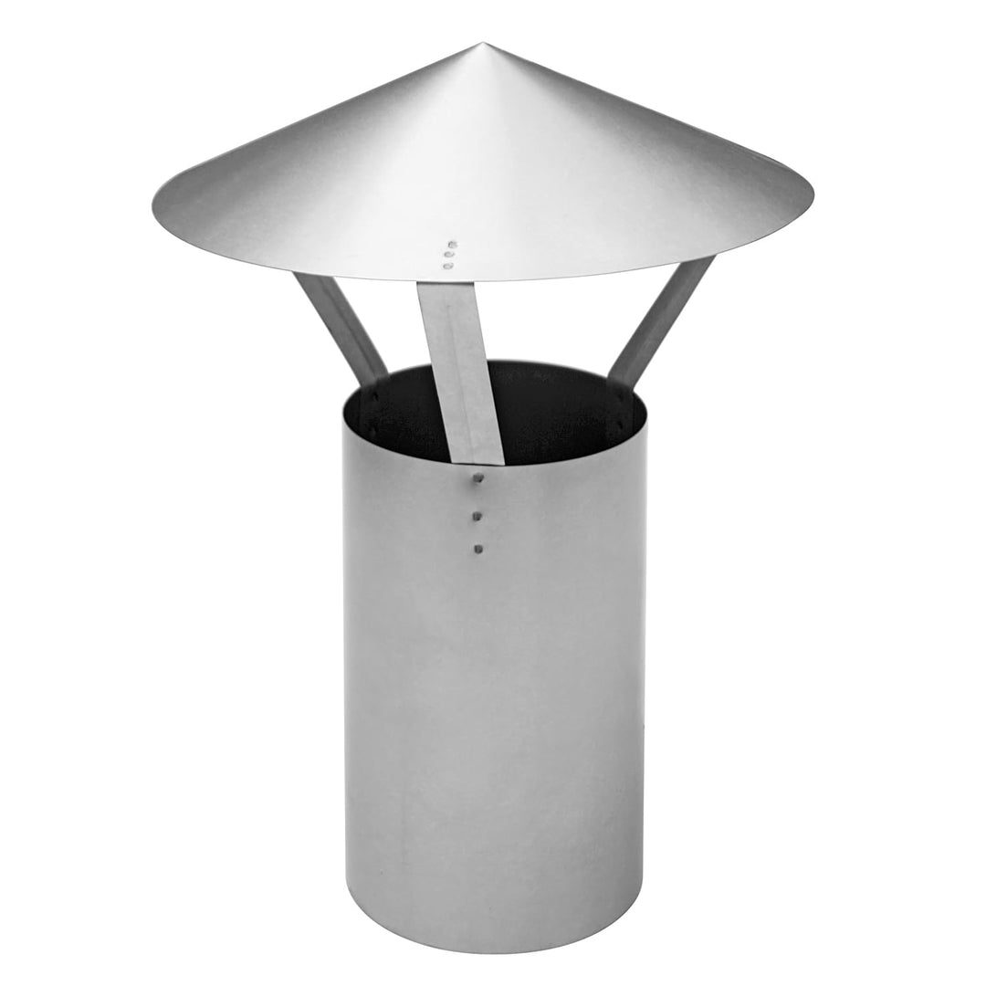 raik Ofenrohr/Rauchrohr-Stutzen 150 mm Durchmesser mit Regenhaube FAL 0,6 mm Stärke 130110013