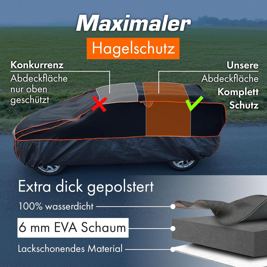 Upgrade4cars Premium Auto Hagelschutzplane Version 2026 | Auto Abdeckplane Komplett für alle Jahresz