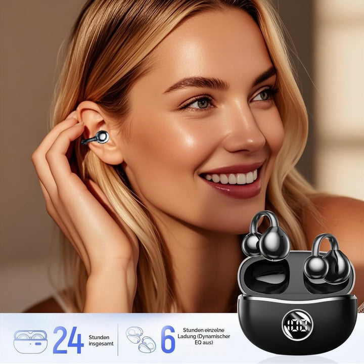 Bluetooth-Headset öffnen, Drahtlose Ohrclip-Kopfhörer, Kabellose Bluetooth 5.4, Open Ear Bluetooth K