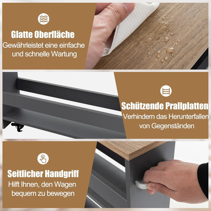 GIANTEX Nischenregal 13cm breit, Küchenregal Küchenschrank Küchenwagen schmal, Nischenschrank Nische