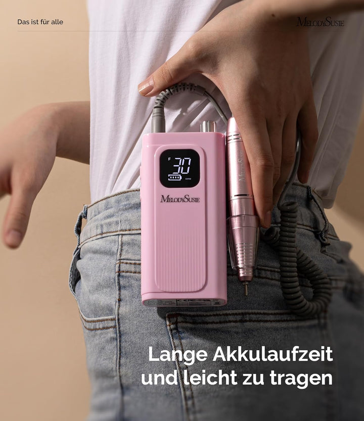 MelodySusie SC300F Professioneller Aufsteckbarer Nagelfräser, Wiederaufladbare Elektrische Nagelfeil