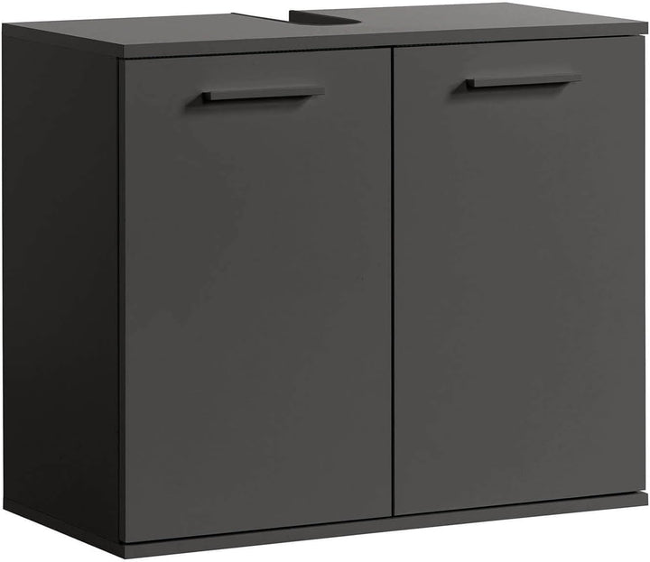 mokebo® Waschbeckenunterschrank Anthrazit, Schwarz 'Der Waschbär' Waschtischunterschrank, Unterschra