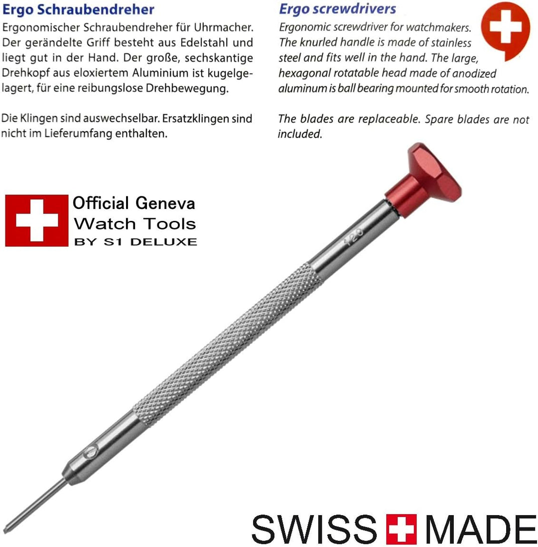 3 Uhrmacherschraubendreher mit T-Schliff Klingen Swiss Made von BULLONGÈ - Schraubendreher für Uhrma