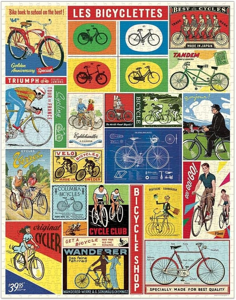 Cavallini Vintage Puzzle Bicycles, Fahrräder 1000 Teile
