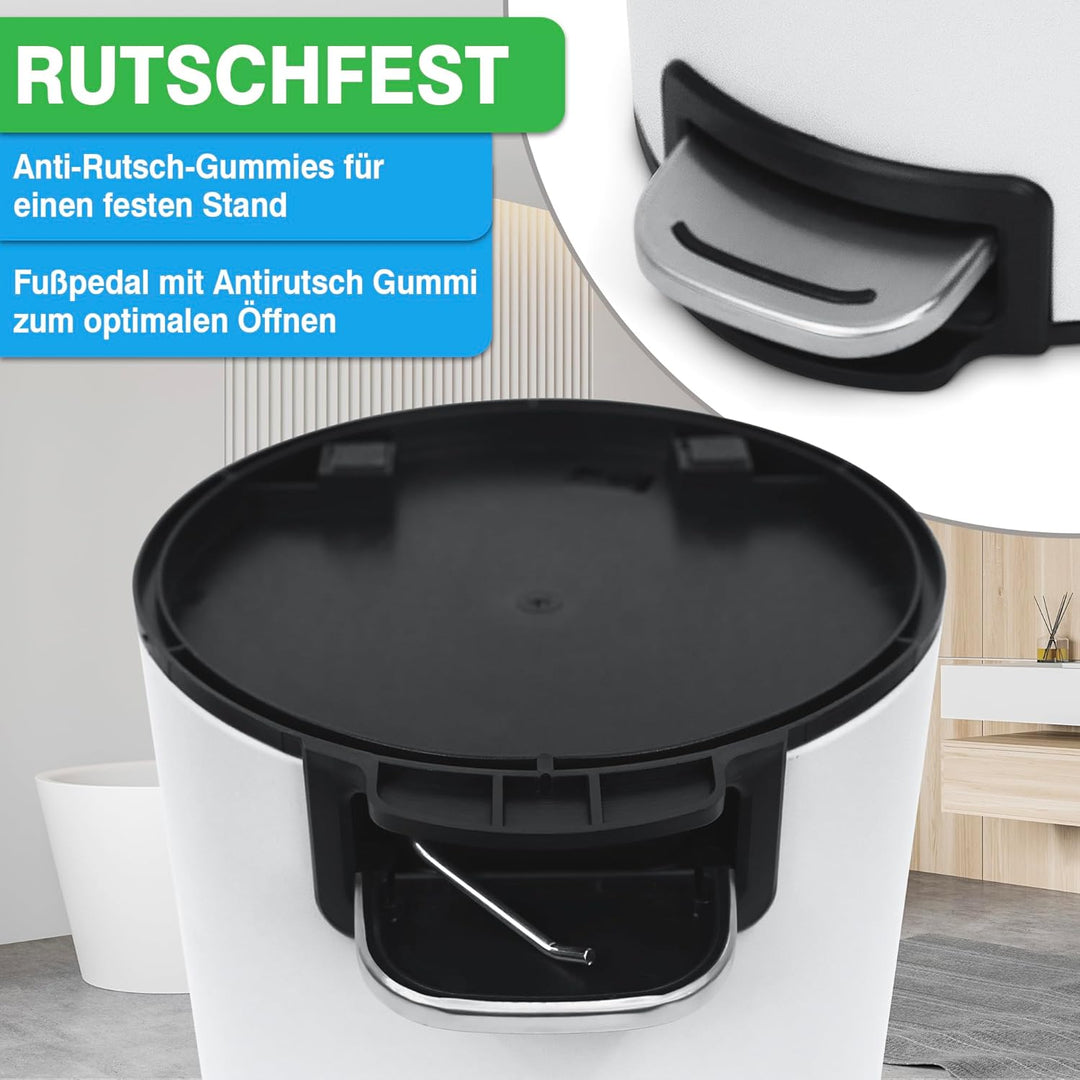 YourCasa Mülleimer Bad [5L] aus Edelstahl für Badezimmer [Softclose] - Badmülleimer Klein - Kosmetik
