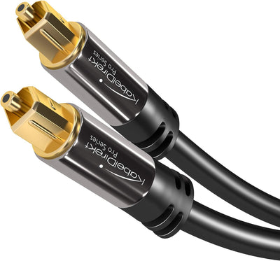 KabelDirekt - Cinch Subwoofer Kabel - 5m & Optisches Kabel/Toslink Kabel - 5m - (optisches Digitalka