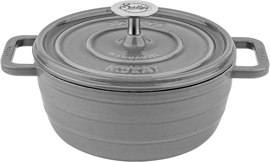 Sallys 'Murat' Gourmet Gusseisentopf inklusiv Inspirations-Kochheft mit Deckel, emaillierte Beschich