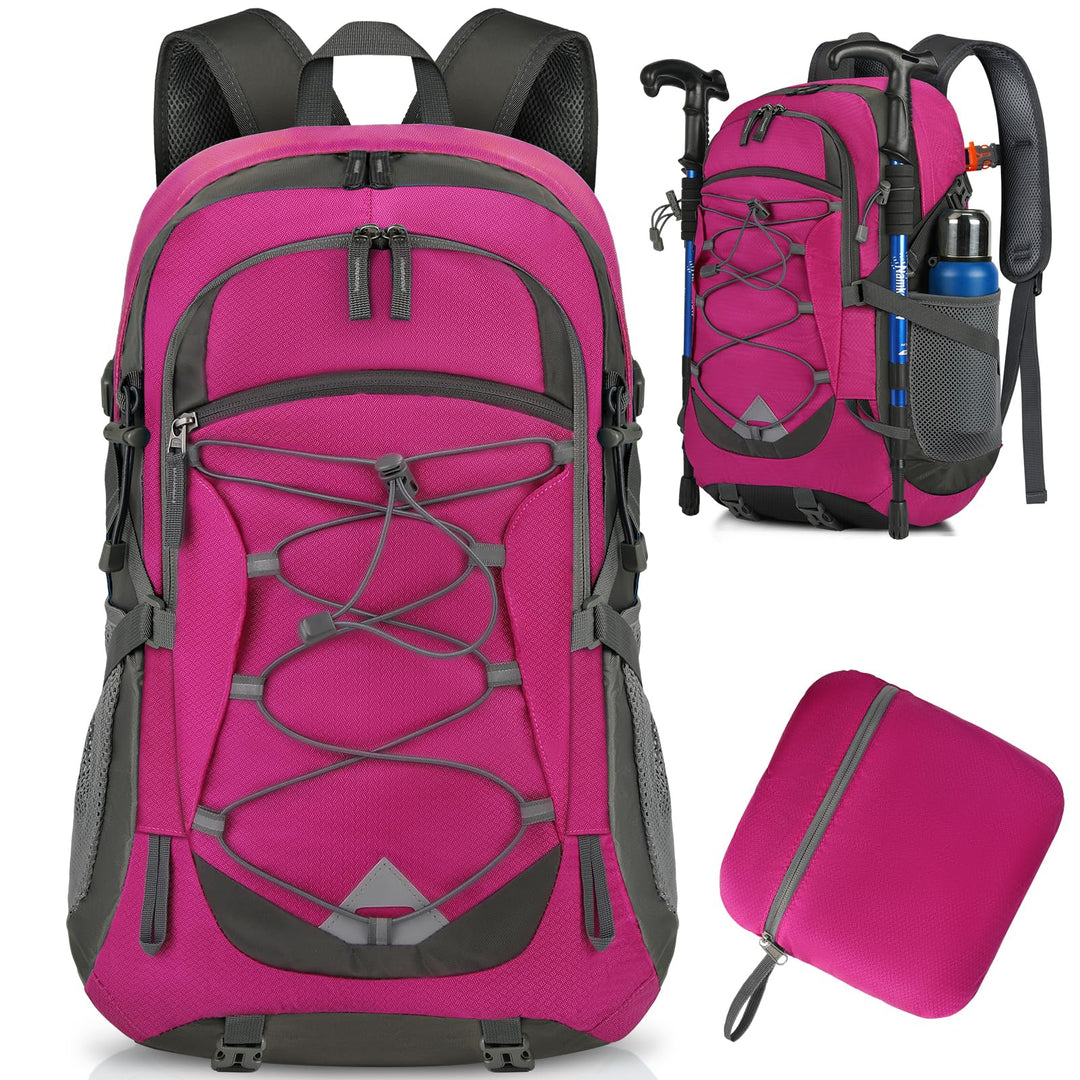 IGOLUMON Wanderrucksack Herren Damen 40L Wasserdichter Rucksack Leicht Faltbarer Reiserucksack Trekk