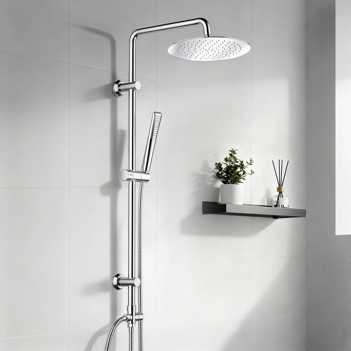 Görbach Regendusche Duschsystem Edelstahl Duschset ohne Armatur, Chrom Duschgarnitur Duschstangeset