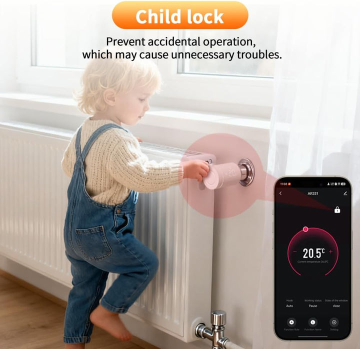 AR331-WZ Smart Heizkörperthermostat ZigBee, Energieeinsparung, Heizungssteuerung per App (Smart Life