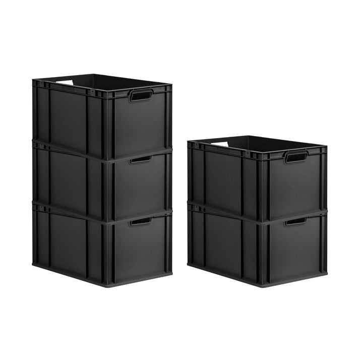 PROREGAL SparSet 5x Eurobox NextGen Grip | HxBxT 32x40x60cm | 65 Liter | Griffe offen | Verstärkter