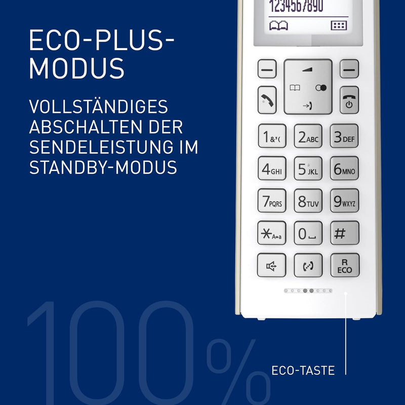 Panasonic KX-TGK220GN Design-Telefon mit Anrufbeantworter (Wecker, Haustelefon (schnurlos), HD-Telef