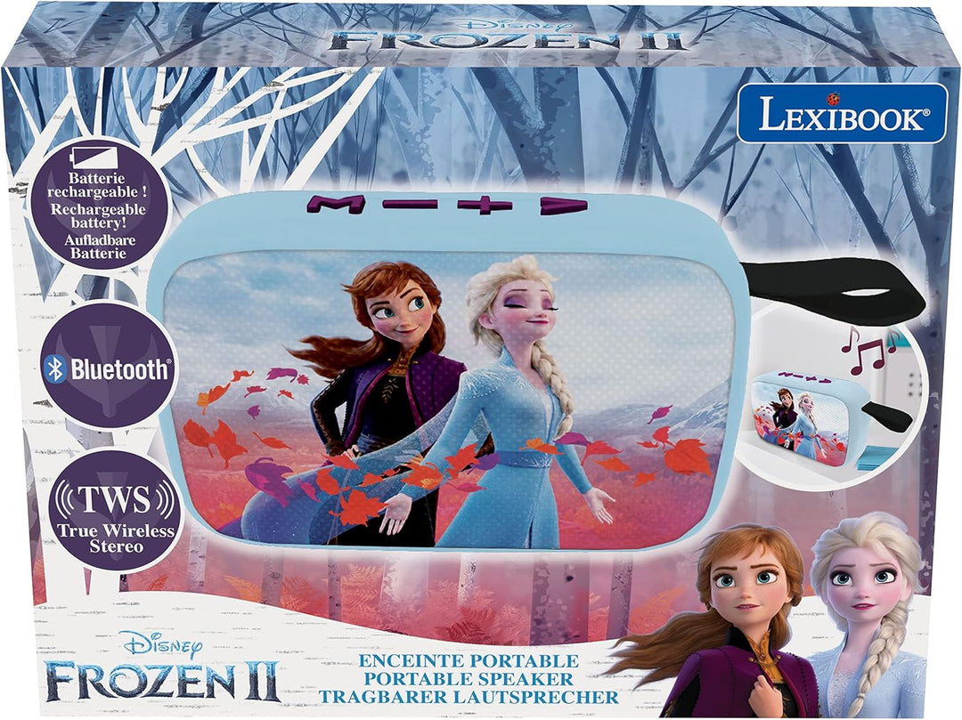 Lexibook Disney Die Eiskönigin - Tragbarer Bluetooth-Lautsprecher, Kabelloser, USB, TF-Karte, Akku,
