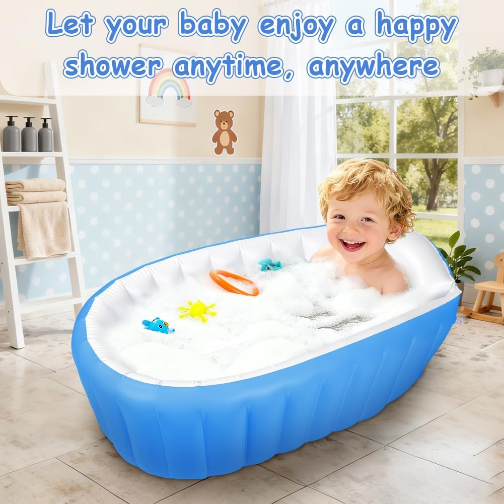 Aufblasbare Badewanne für Kinder Tragbare Säuglings Badewanne Baby mit Luftpumpe Reise Tragbare Reis