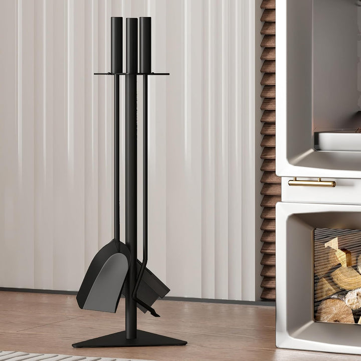 Kingson Kaminbesteck-Set mit Schaufel, Schürhaken und Bürste, 58 cm hoch, ideal für Holzofen und Kam