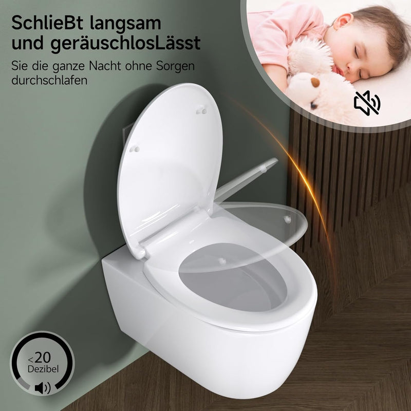 Rainsworth Nano Glaze Toilettendeckel Form O,Urea Formaldehyd Wc Sitz Mit Absenkautomatik,Ergonomisc