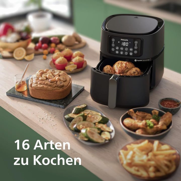 Philips Airfryer 5000 Serie XXL, 7,2L (1,4Kg), 16-in-1 Airfryer, Wifi Verbunden, 90% Weniger Fett Mi
