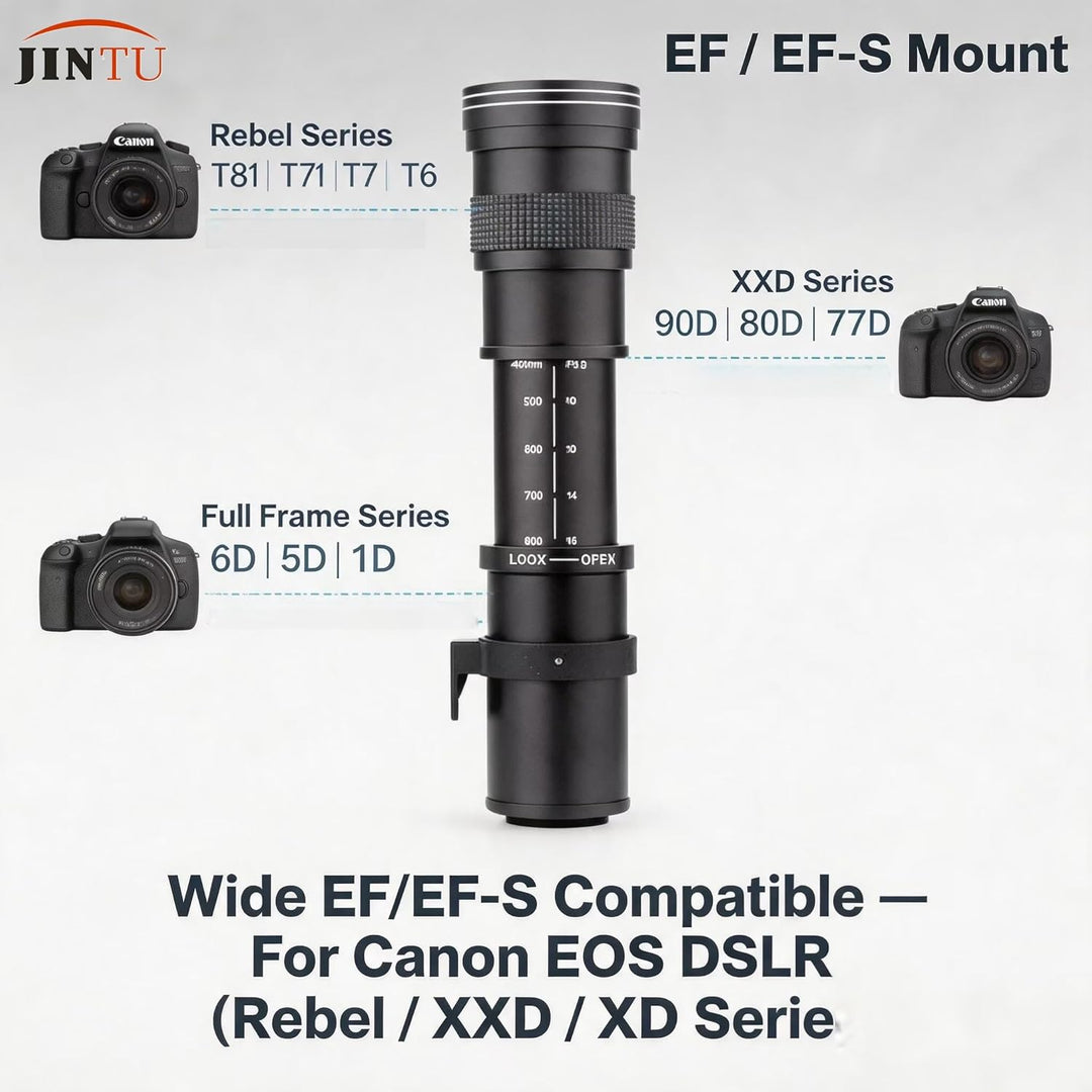JINTU 420-1600mm f/8.3 HD-Tele Zoom Teleobjektiv für Nikon Digitale SLR Kameras D5600 D5500 D5200 D5