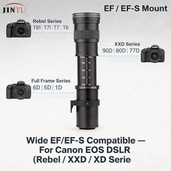 JINTU 420-1600mm f/8.3 HD-Tele Zoom Teleobjektiv für Nikon Digitale SLR Kameras D5600 D5500 D5200 D5