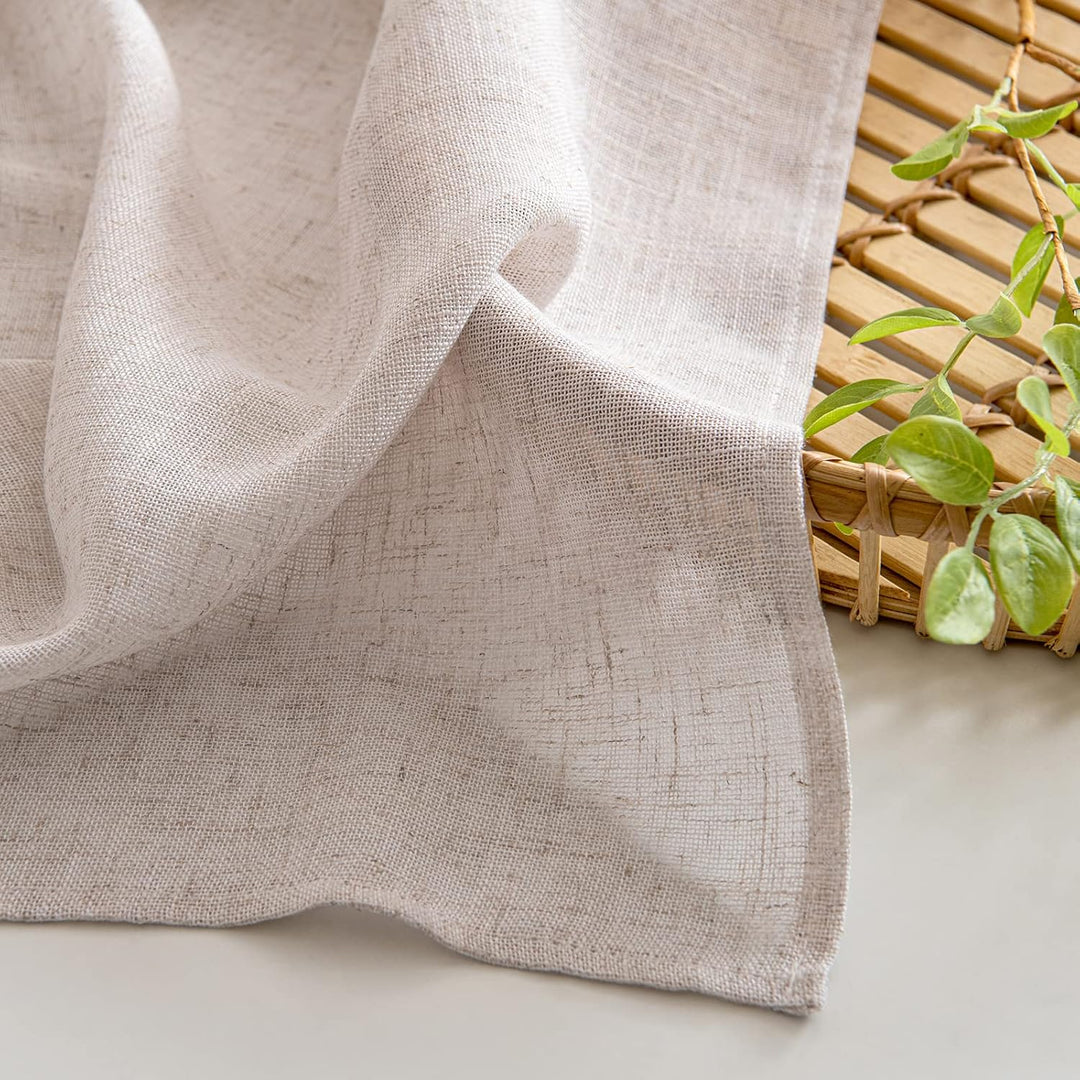 MIULEE Gardinen Vorhänge mit ösen Voile Vorhang Modern Leinenoptik Halbtransparent für Wohnzimmer Kü
