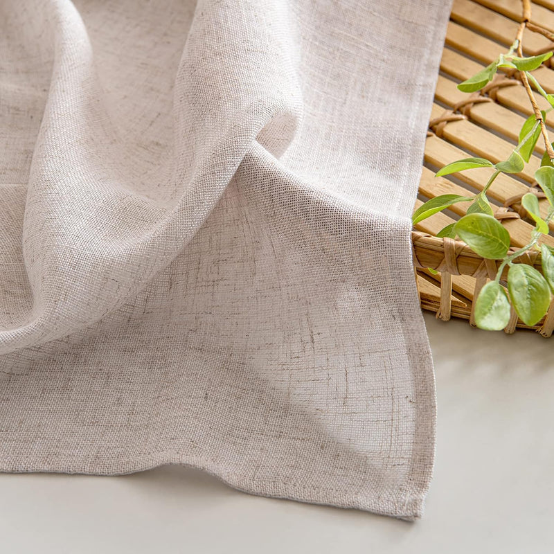 MIULEE Gardinen Vorhänge mit ösen Voile Vorhang Modern Leinenoptik Halbtransparent für Wohnzimmer Kü