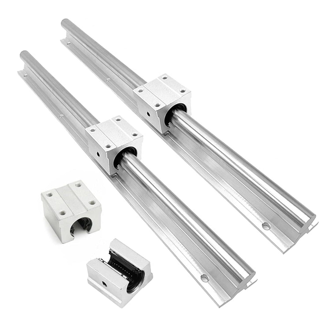 CNCMANS Linearführung und Lagerblöcken Kit, 2 Stück SBR16-300mm Linearschienen Gleitschiene Welle un