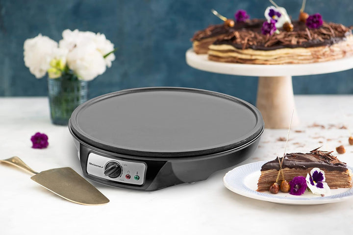 Elite Cuisine ECP-126 Maxi-Matic Elektrischer Crêpes-Maker, Pfannkuchen, heisse Kuchen und antihaftb