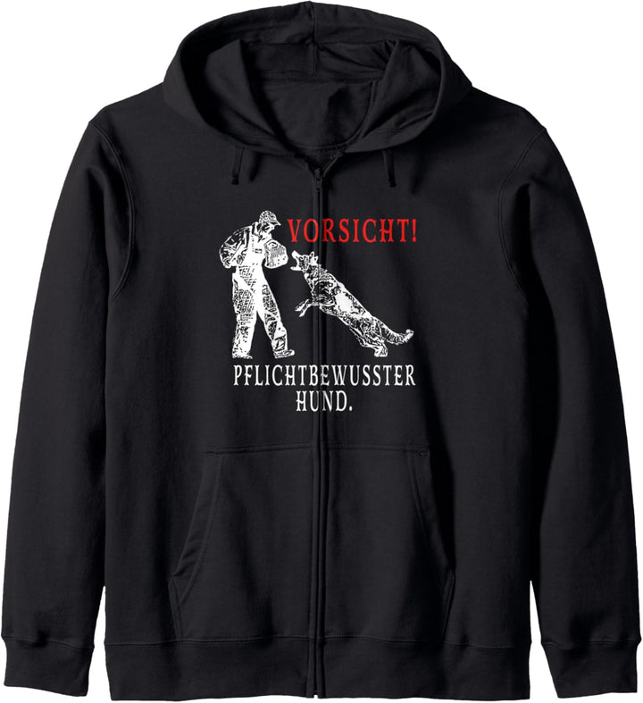 Vorsicht Deutscher Schäferhund Schutzdienst Kapuzenjacke