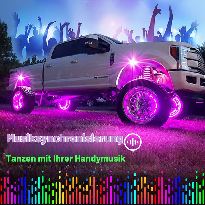 YiLaie RGB LED Rock Lights, mit Telefon App/Fernbedienung &amp; Timing &amp; Musik Modus Rock Lights Kits, w