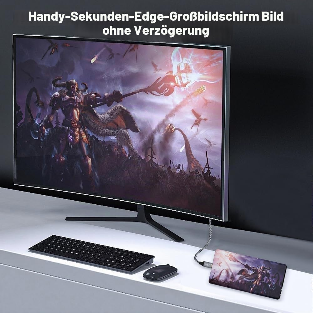 USB C auf HDMI 2.1 Kabel, 8K@60Hz 4K@240Hz Type C auf HDMI High Speed Kabel, HDR HDCP 2.3 Thunderbol