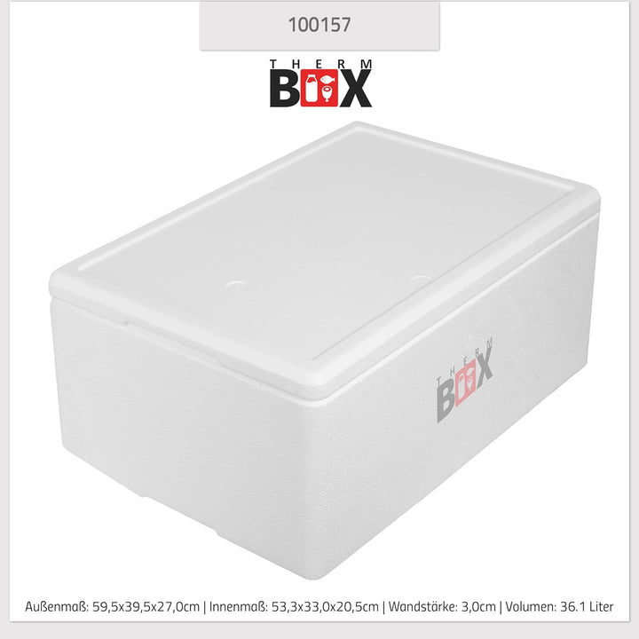 THERM BOX Styroporbox XL Verschiedene Grössen Volumen 24 bis 45L Isolierbox Thermobox Kühlbox Warmha